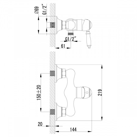 Смеситель Lemark Villa LM4803B для душа интернет магазин сантехники BATHPOINT