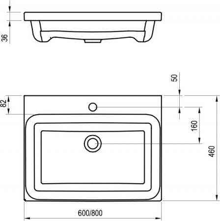 Раковина встраиваемая 60см Ravak COMFORT XJX01260001 интернет магазин сантехники BATHPOINT