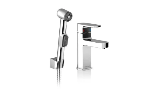 Смеситель для умывальника с гигиеническим душем и настенным держателем Ravak Chrome CR 012.00 X070092