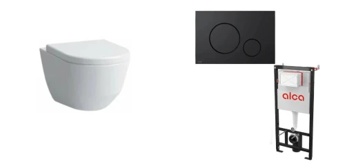 Комплект Чаша Laufen Pro подвесная 8209660000001 + Сиденье LAUFEN Slim Pro 8.9896.6.000.000.1 + Инсталляция Alcaplast AM101/1120-4:1 RU M678-0001