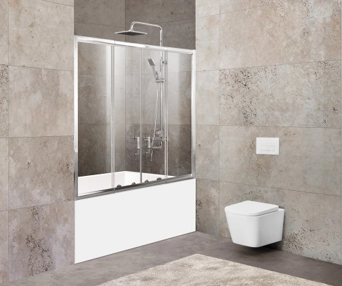 UNIQUE-VF-2-150/180-140-C-Cr Шторка на ванну