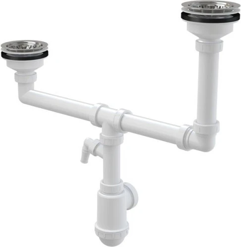 Сифон для двойной мойки AlcaPlast A454P