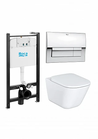 Комплект Roca Gap 7893104100 подвесной унитаз + инсталляция + кнопка