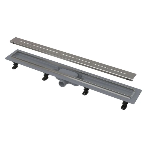 Водоотводящий желоб с порогами из нержавеющей стали для перфорированной решетки ALCAPLAST APZ18-850M