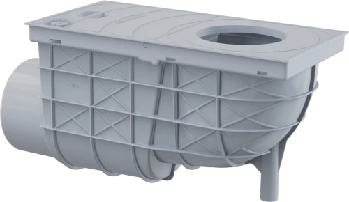 Ливнеотвод 300х155/110 мм сток боковой серый ALCAPLAST AGV3S