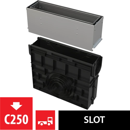 Пескоуловитель для дренажного канала с щелевой асимметричной сервисной надставкой 160 мм ALCAPLAST AVZ101R-R322R