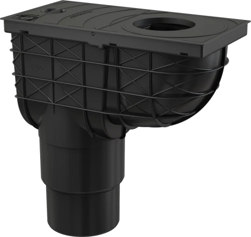 Ливнеотвод 300х155/125/110 мм сток – прямой черный ALCAPLAST AGV4