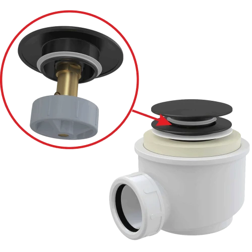 Сифон для душевого поддона Click Clack черный матовый AlcaPlast A465BLACK-50