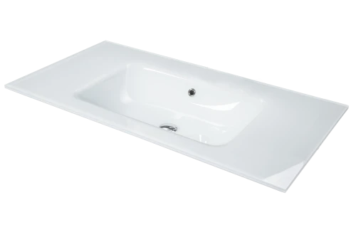 Раковина-столешница стекло 100 см Armadi Art моноблок белая 852-100-WH