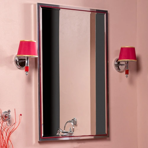 Зеркало Armadi Art Monaco с подсветкой 70*110 см глянец бордо + хром 566-RCR