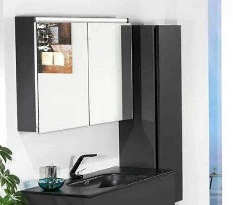 Зеркальный шкаф Armadi Art Vallessi 80 антрацит глянец с подстветкой 547-A glossy