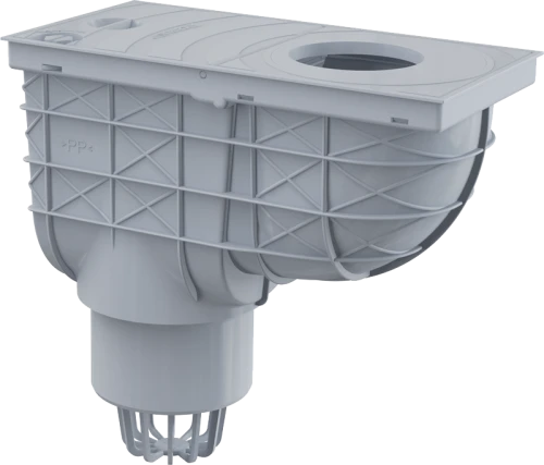 Ливнеотвод 300х155/110 мм сток прямой серый ALCAPLAST AGV1S