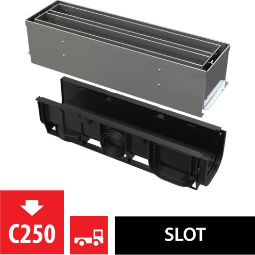 Щелевой дренажный канал с симметричной сервисной надставкой 100 мм нержавеющая сталь ALCAPLAST AVZ101S-R323R