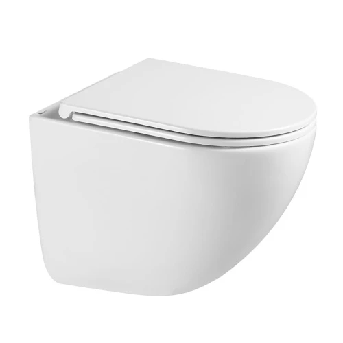 "GLAZER" Унитаз подвесной безободковый с сиденьем микролифт, белый глянец