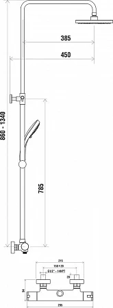 душевая система со смесителем Ravak Termo  30 интернет магазин сантехники BATHPOINT