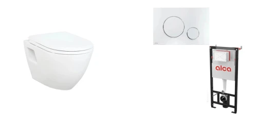 Комплект CREAVIT Унитаз подвесной TP325.00100 + Сиденье CREAVIT AMASRA ULTIMA KC3131.00 + Инсталляция AlcaPlast AM101/1120-4:1 RU M671-0001