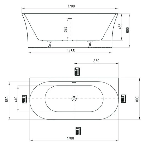 акриловая ванна Ravak Freedom D 1700 мм 660 мм интернет магазин сантехники BATHPOINT