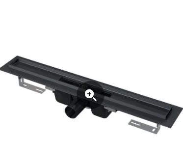 Водоотводящий желоб с порогами и гидрозатвором нержавейка ALCAPLAST APZ1BLACK-550 горизонтальный выпуск DN50