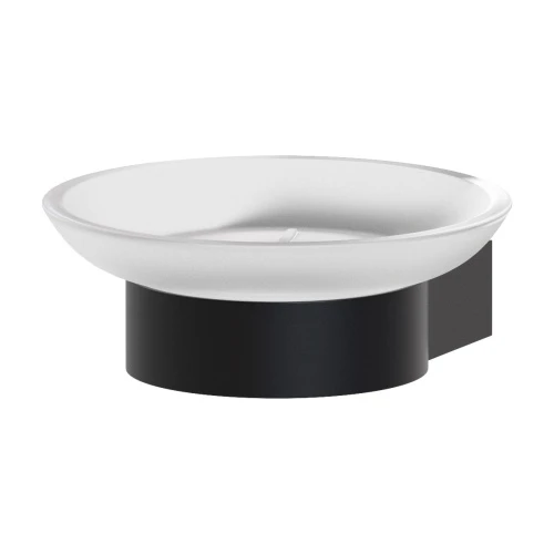 Держатель с мыльницей (матовое стекло, черный) (ARTWELLE)