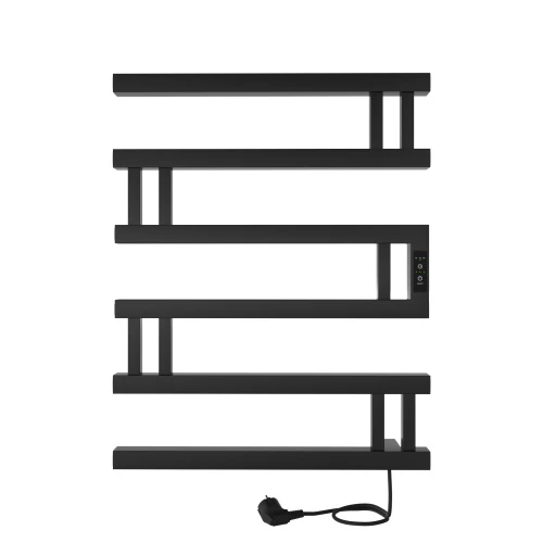 Полотенцесушитель Muza (electro) 60/50 (таймер, скрытый провод справа, Черный муар) INDIGO