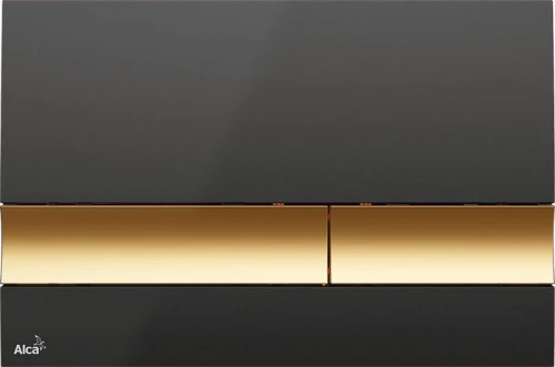 Клавиша для инсталляции ALCAPLAST M1728-5 черная золотая