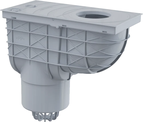 Ливнеотвод 300х155/125 мм сток прямой серый ALCAPLAST AGV2S
