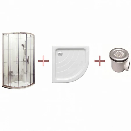 Душевой уголок 90x90 Ravak + поддон Ronda 90PU + сифон арт 70508014 интернет магазин сантехники BATHPOINT