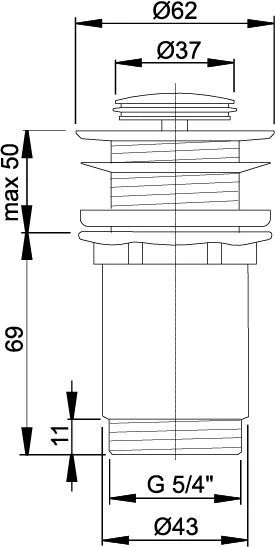 Водослив для умывальника Click-clack Alcaplast  8 8 интернет магазин сантехники BATHPOINT