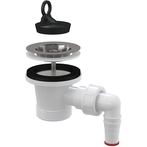 Донный клапан для раковины 6/4" с пластмассовой peшeткой DN70 AlcaPlast A33P