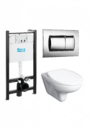 Комплект Roca Mateo 7893100010 подвесной унитаз + инсталляция + кнопка