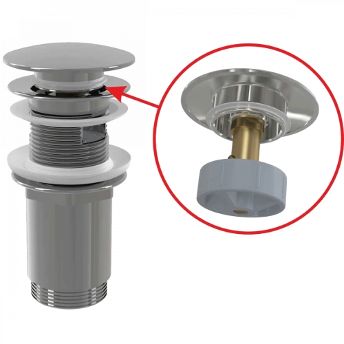 Водослив для умывальника AlcaPlast A392C CLICK-CLAK 5\4 большой