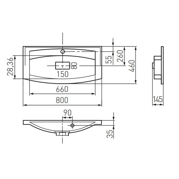 Раковина мебельная Aquaton Милан 460 950 интернет магазин сантехники BATHPOINT