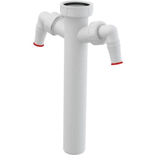 Патрубок с накидной гайкой 6/4" и двумя штуцерами AlcaPlast A44M-DN40