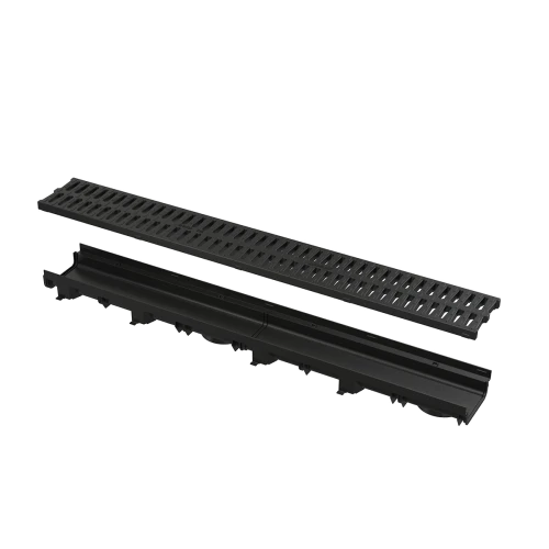 Дренажный канал 60 мм с пластиковой рамой и пластиковой решеткой А15 ALCAPLAST AVZ112-R501