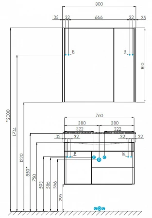 Зеркальный шкаф Aquaton Беверли 15 80 интернет магазин сантехники BATHPOINT