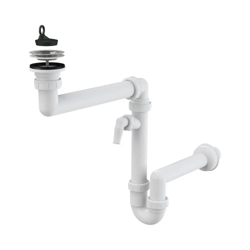 Сифон для мойки экономящий пространство с подводкой A870P-DN40