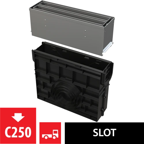 Пескоуловитель для дренажного канала с щелевой симметричной сервисной надставкой 160 мм ALCAPLAST AVZ101R-R324R